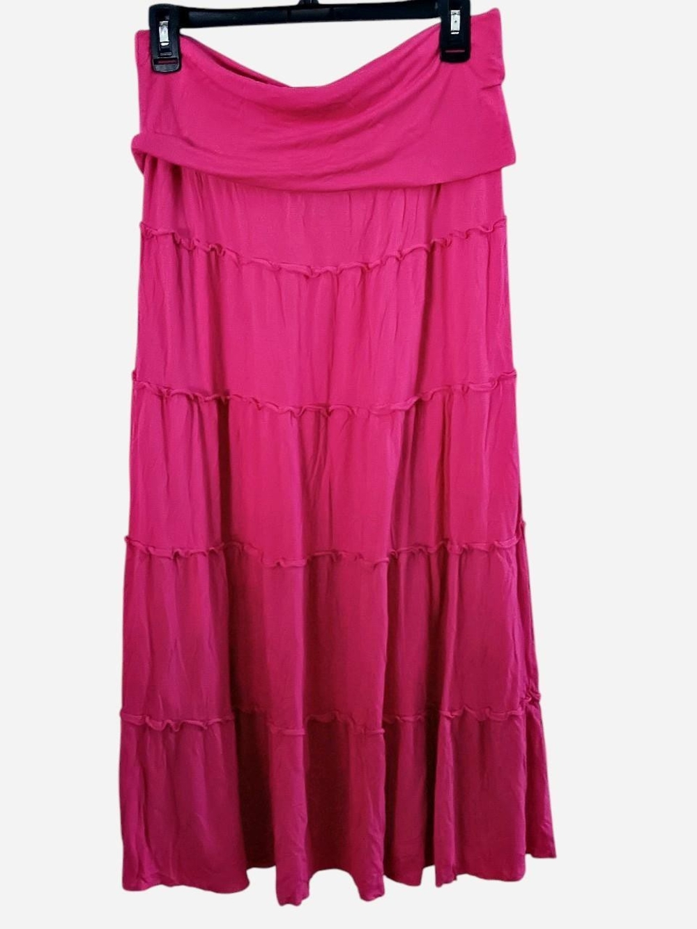 INC International Concepts Bright Pink Tiered Maxi Skirt
